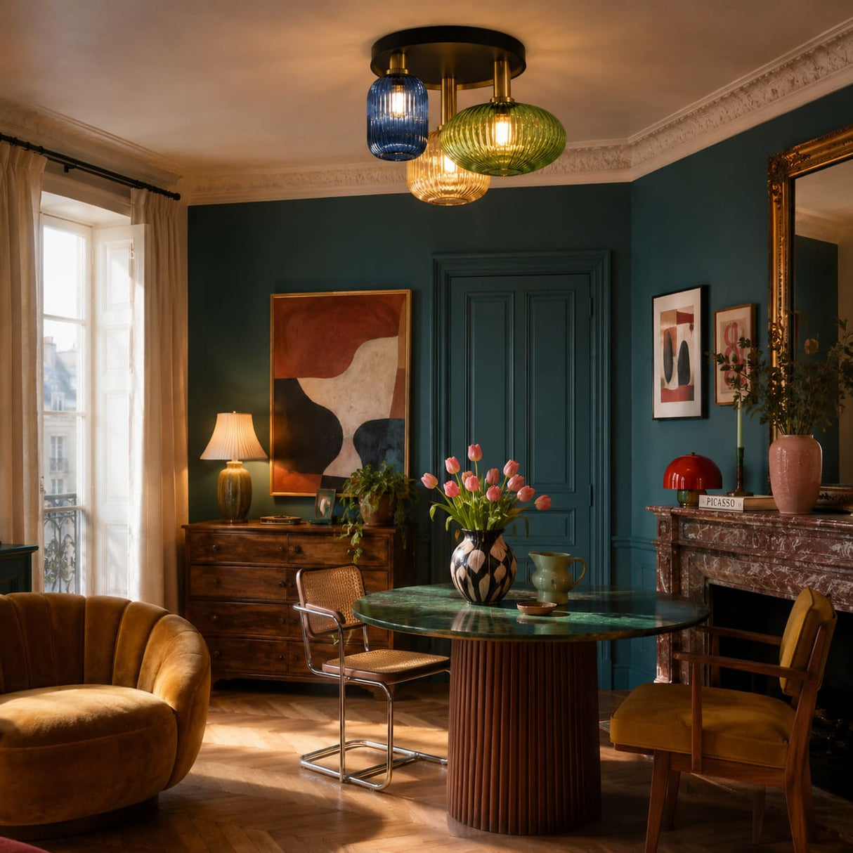 Plafonnier en verre vintage CRISTALI | 3 luminaires à personnaliser