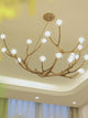 Lustre branche d'arbre à sphères lumineuses | Élégance rustique & design naturel