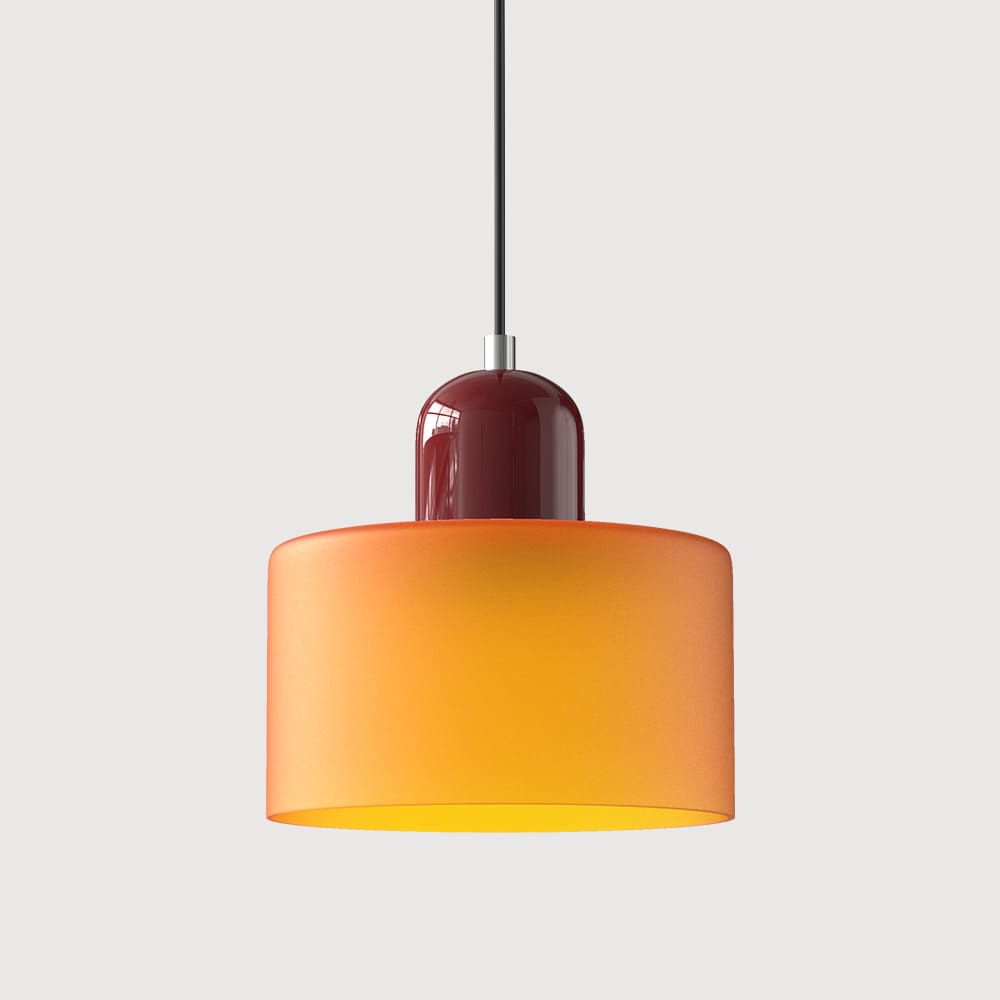 Suspension en verre coloré | Élégance rétro & touche pop Orange / Bordeau