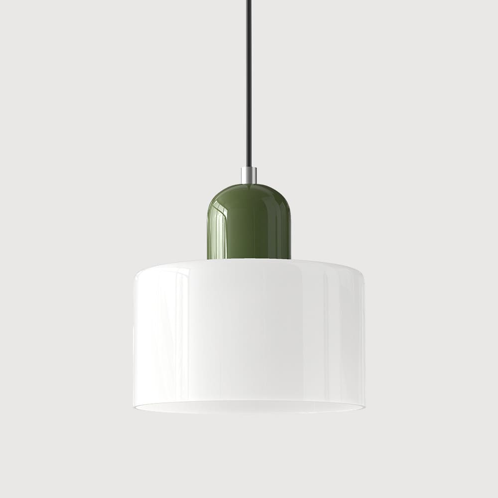 Suspension en verre coloré | Élégance rétro & touche pop Blanc / Vert