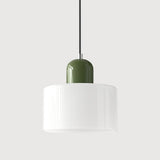 Suspension en verre coloré | Élégance rétro & touche pop Blanc / Vert