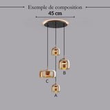 Suspension moderne en verre teinté NOVA | 1 Suspension