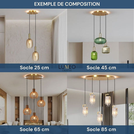 socle de plafond rond or suspension