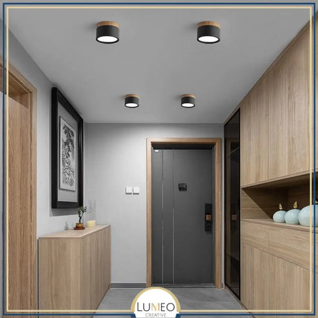 Spot LED décor bois | Éclairage design pour plafond moderne