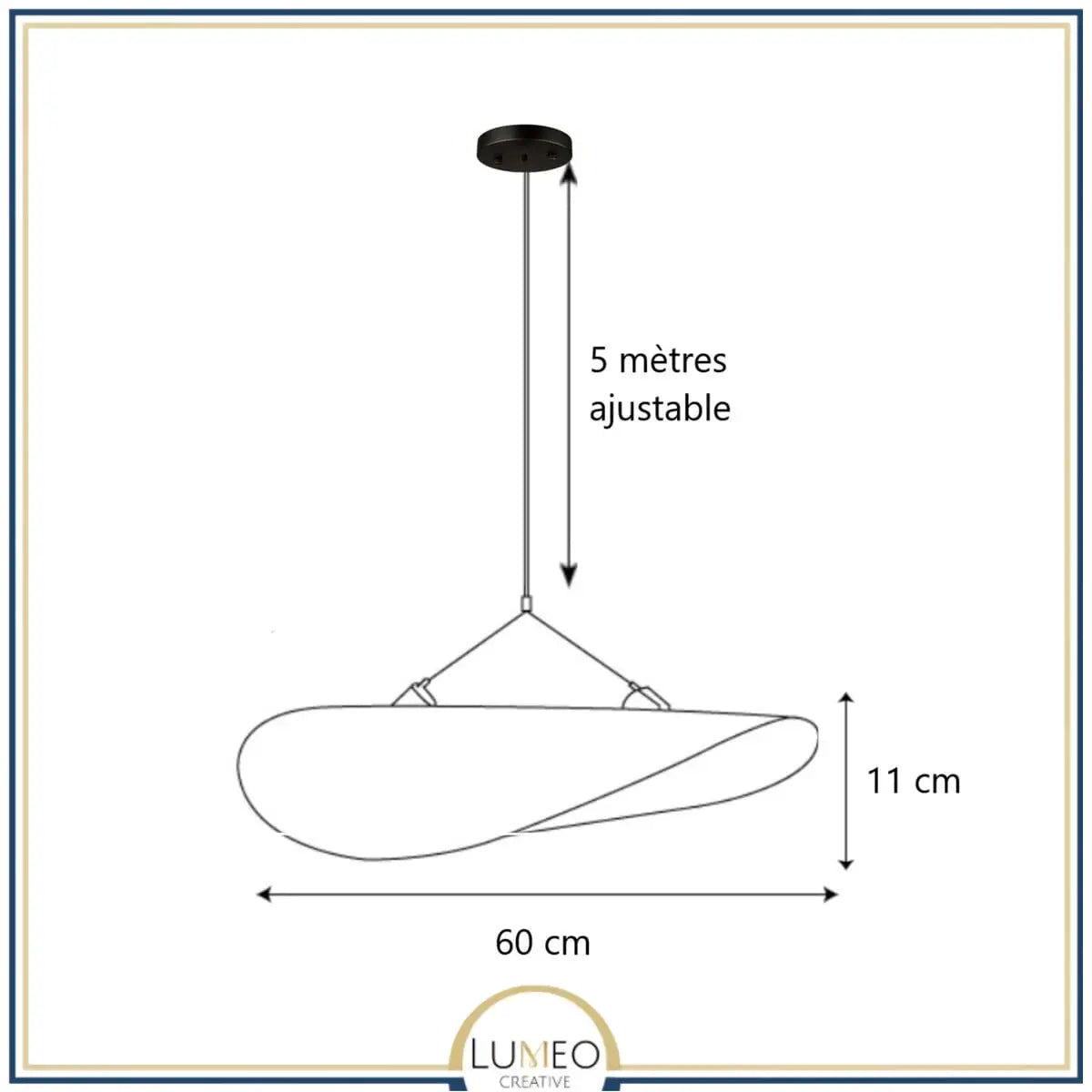 Suspension aérienne en tissu style Wabi sabi 60 cm