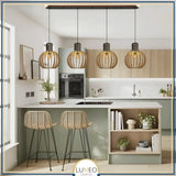 suspension en bois naturel style scandinave pour ilot de cuisine et salle à manger moderne , woody