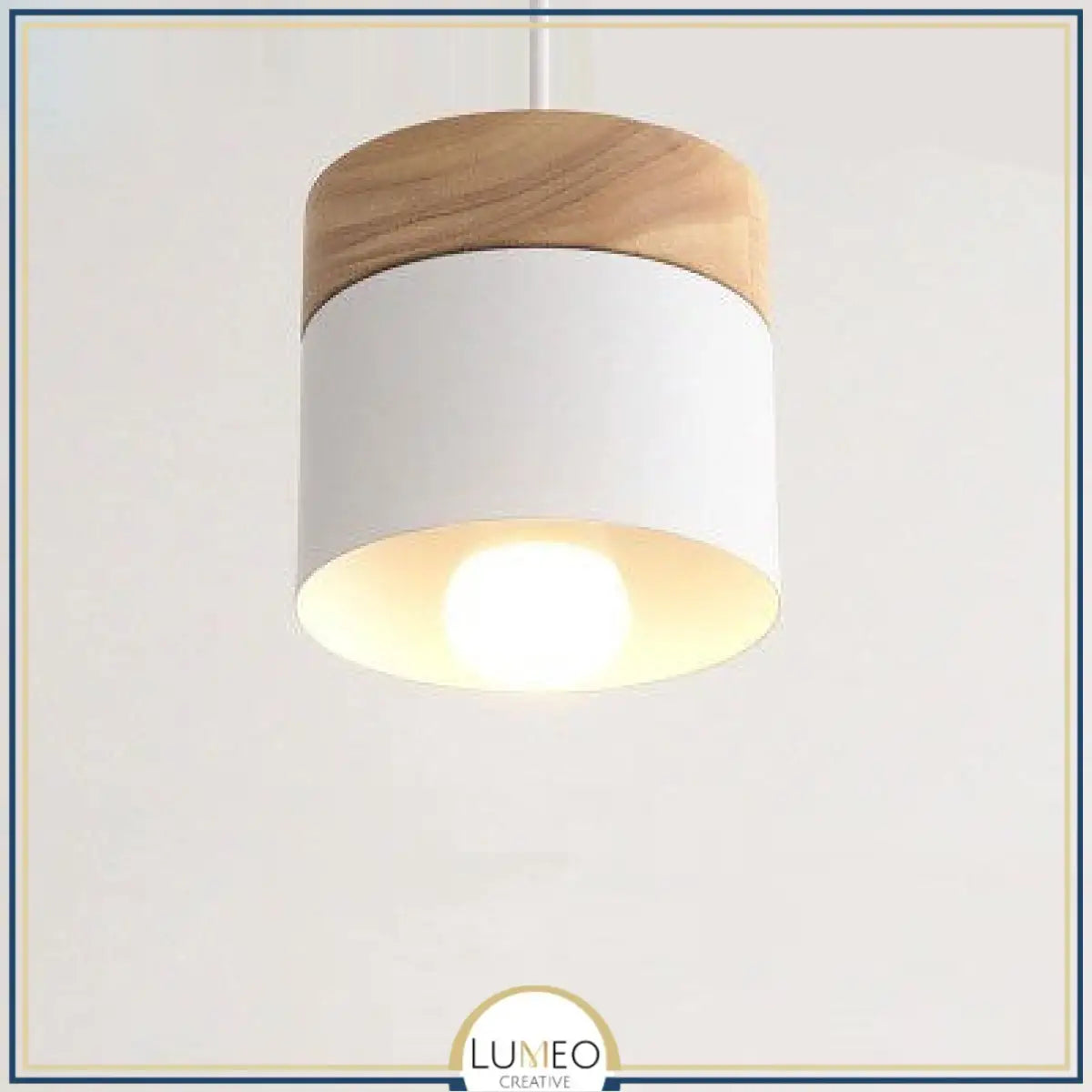 Suspension bois et métal coloré style nordique Blanc