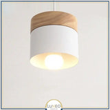 Suspension bois et métal coloré style nordique Blanc