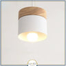 Suspension bois et métal coloré style nordique Blanc