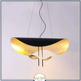 Suspension chic au design moderne | Noir & or ou blanche & or
