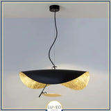 Suspension chic au design moderne | Noir & or ou blanche & or