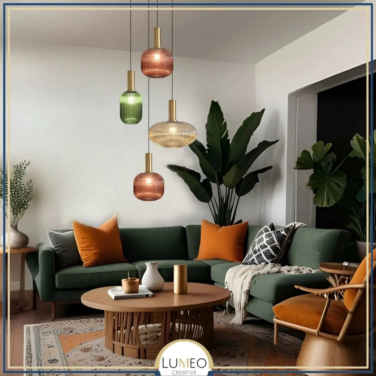 lustre coloré salon