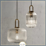 suspension en verre transparent retro chic vintage