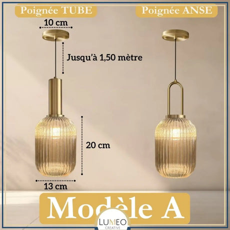 CRISTALI | 1 Suspension Ambre brillant / A / Tube
