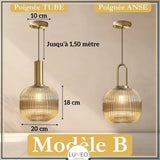 CRISTALI | 1 Suspension Ambre brillant / B / Tube