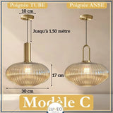 CRISTALI | 1 Suspension Ambre brillant / C / Tube