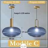 CRISTALI | 1 Suspension Bleu saphir / C / Tube