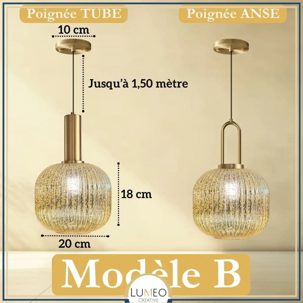 CRISTALI | 1 Suspension Gold édition / B / Tube