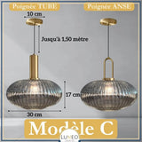 CRISTALI | 1 Suspension Gris intense / C / Tube