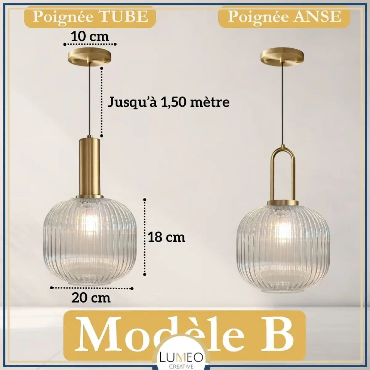 CRISTALI | 1 Suspension Transparent / B / Tube