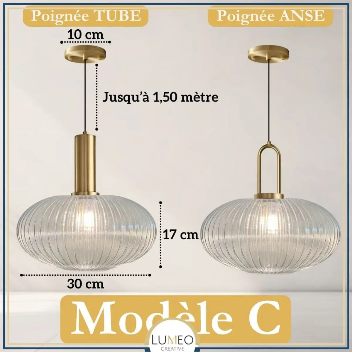 CRISTALI | 1 Suspension Transparent / C / Tube