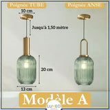 CRISTALI | 1 Suspension Vert amande / A / Tube