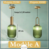 CRISTALI | 1 Suspension Vert impérial / A / Tube