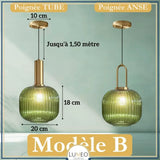 CRISTALI | 1 Suspension Vert impérial / B / Tube