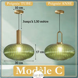 CRISTALI | 1 Suspension Vert impérial / C / Tube