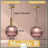 CRISTALI | 1 Suspension Violet prune / B / Tube