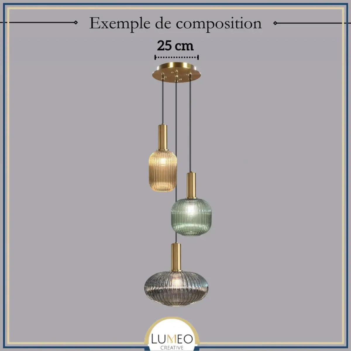 Suspension chic en verre vintage CRISTALI | 100% Personnalisable