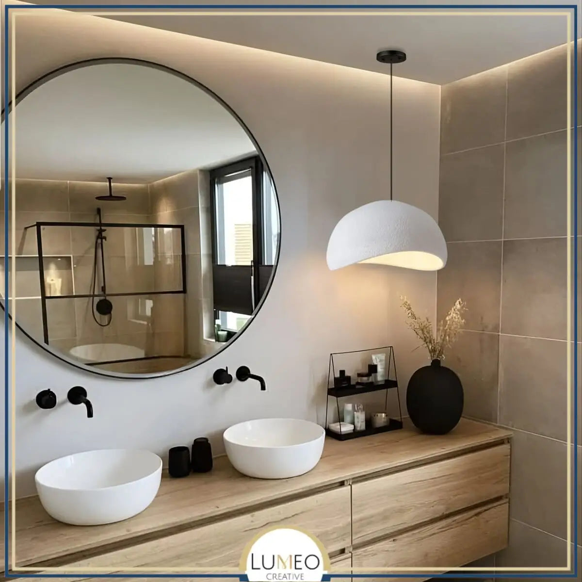 Suspension ciment style Wabi sabi | Minimalisme brut et naturel Blanc