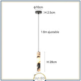 Suspension cylindrique en marbre | Luminaire chic & élégant