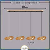 Suspension design en rotin tressé | Forme organique et chaleureuse