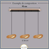 Suspension design en rotin tressé | Forme organique et chaleureuse