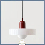 Suspension design pop & colorée | Éclat rétro Blanc / Bordeau