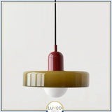 Suspension design pop & colorée | Éclat rétro Vert kaki / Bordeau