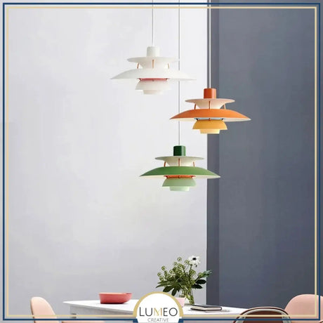 Suspension design soucoupes multicolores | Pop & Rétro chic