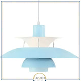 Suspension design soucoupes multicolores | Pop & Rétro chic 30cm / Bleu clair