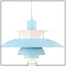Suspension design soucoupes multicolores | Pop & Rétro chic 30cm / Bleu clair