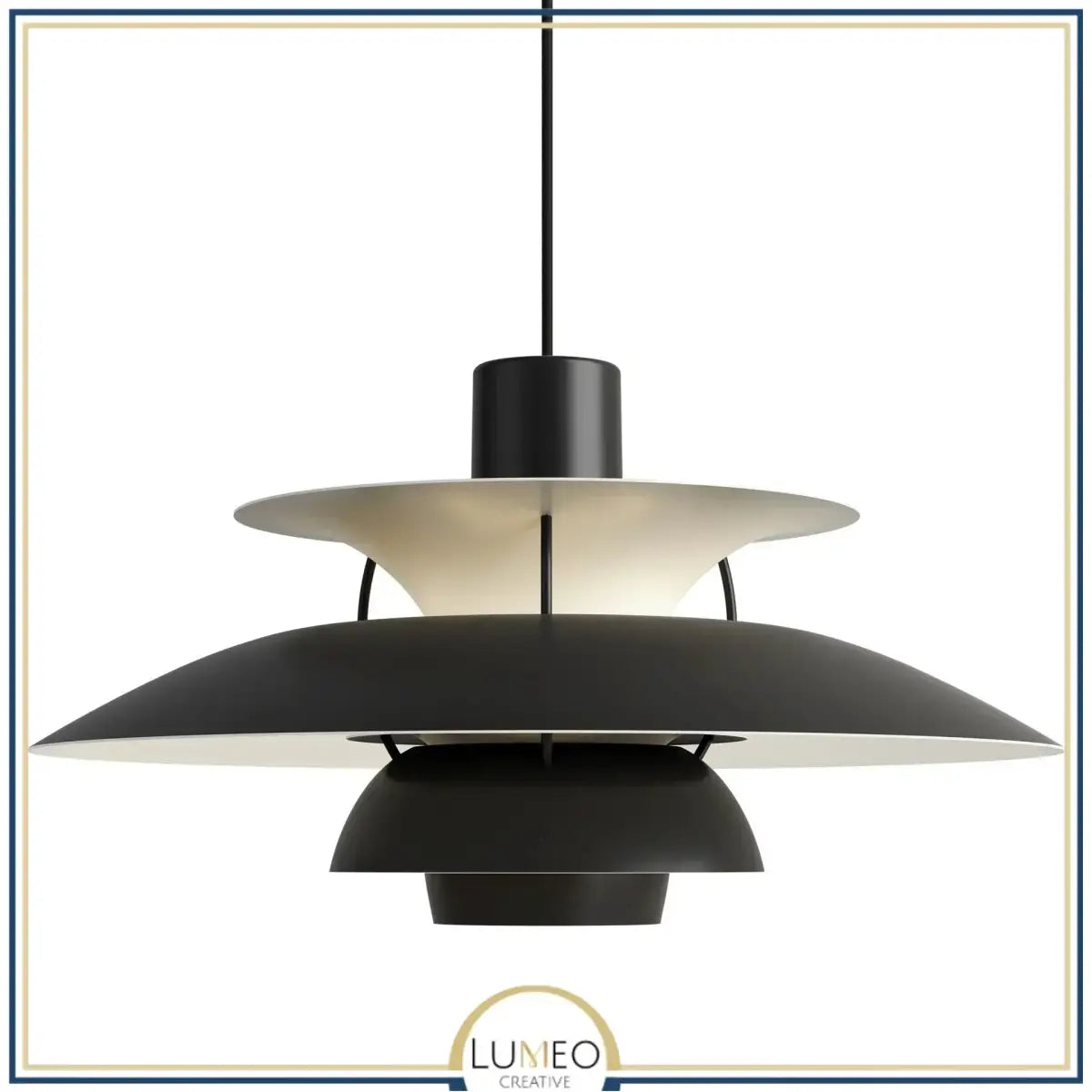 Suspension design soucoupes multicolores | Pop & Rétro chic 30cm / Noir