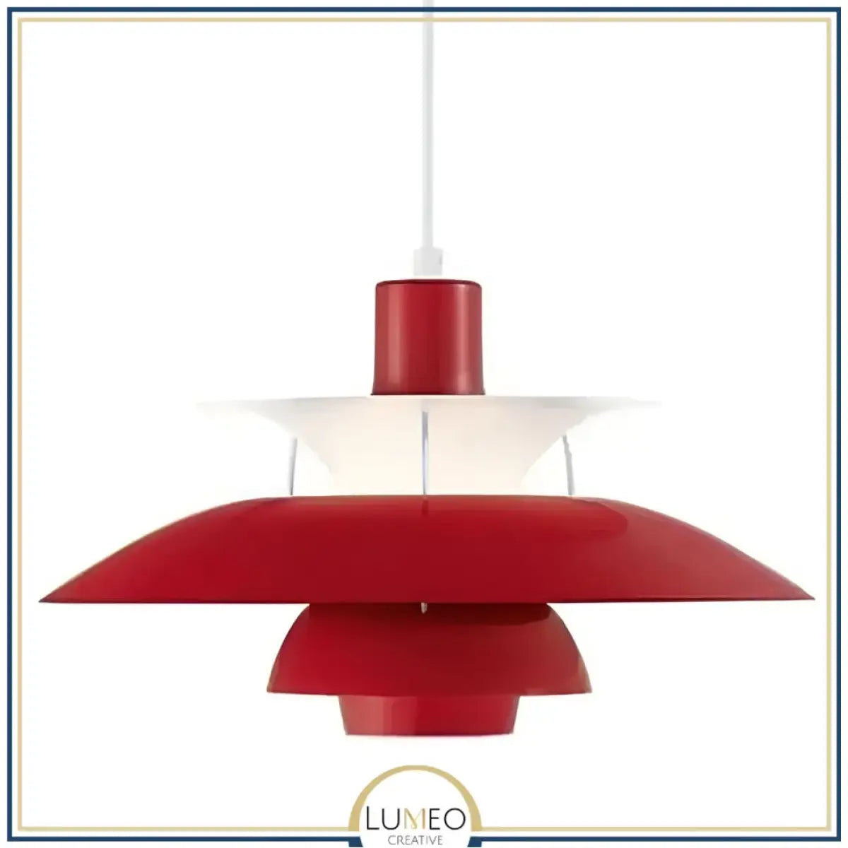 Suspension design soucoupes multicolores | Pop & Rétro chic 30cm / Rouge foncé