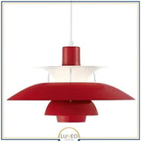 Suspension design soucoupes multicolores | Pop & Rétro chic 30cm / Rouge foncé