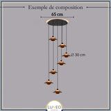 Suspension design soucoupes multicolores | Pop & Rétro chic