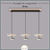 Suspension disque en marbre naturel | Luminaire haut de gamme à LED