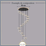 Suspension disque en marbre naturel | Luminaire haut de gamme à LED