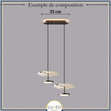 Suspension disque en marbre naturel | Luminaire haut de gamme à LED