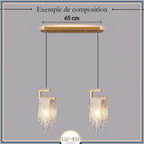 Suspension dorée en verre STALIA | 100% personnalisable