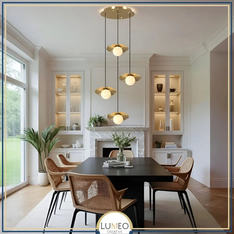 lustre en cuivre salle à manger