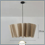 Suspension en tissu plissé bohème | Luminaire doux et poétique Marron clair | 40 cm